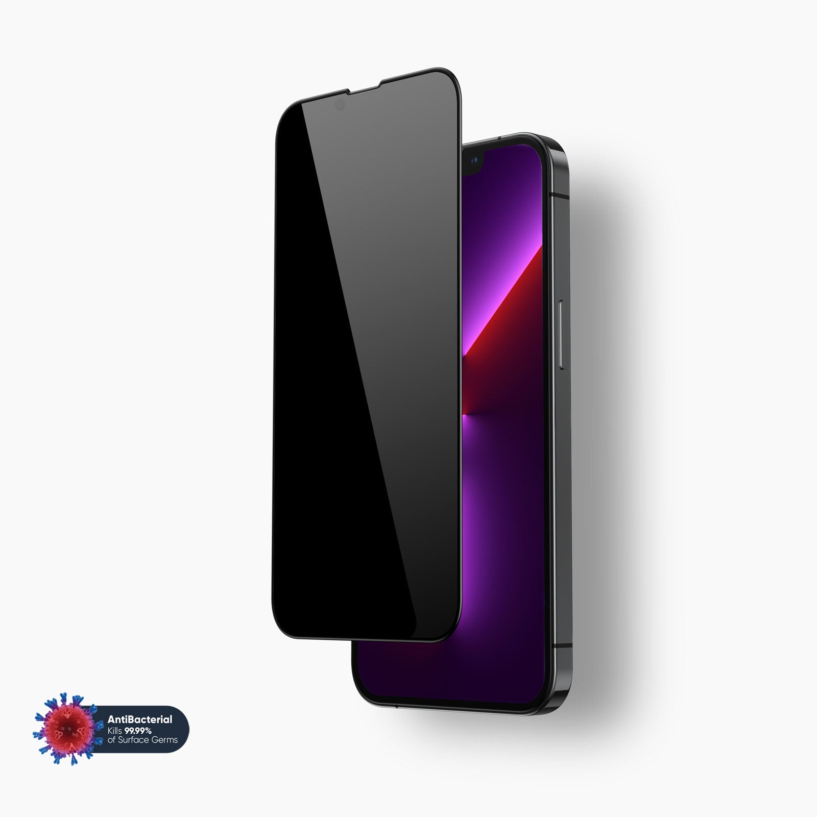 NanoArmour for iPhone 13 Pro Privacy Screen Protector Antimicrobial Edge-to-Edge