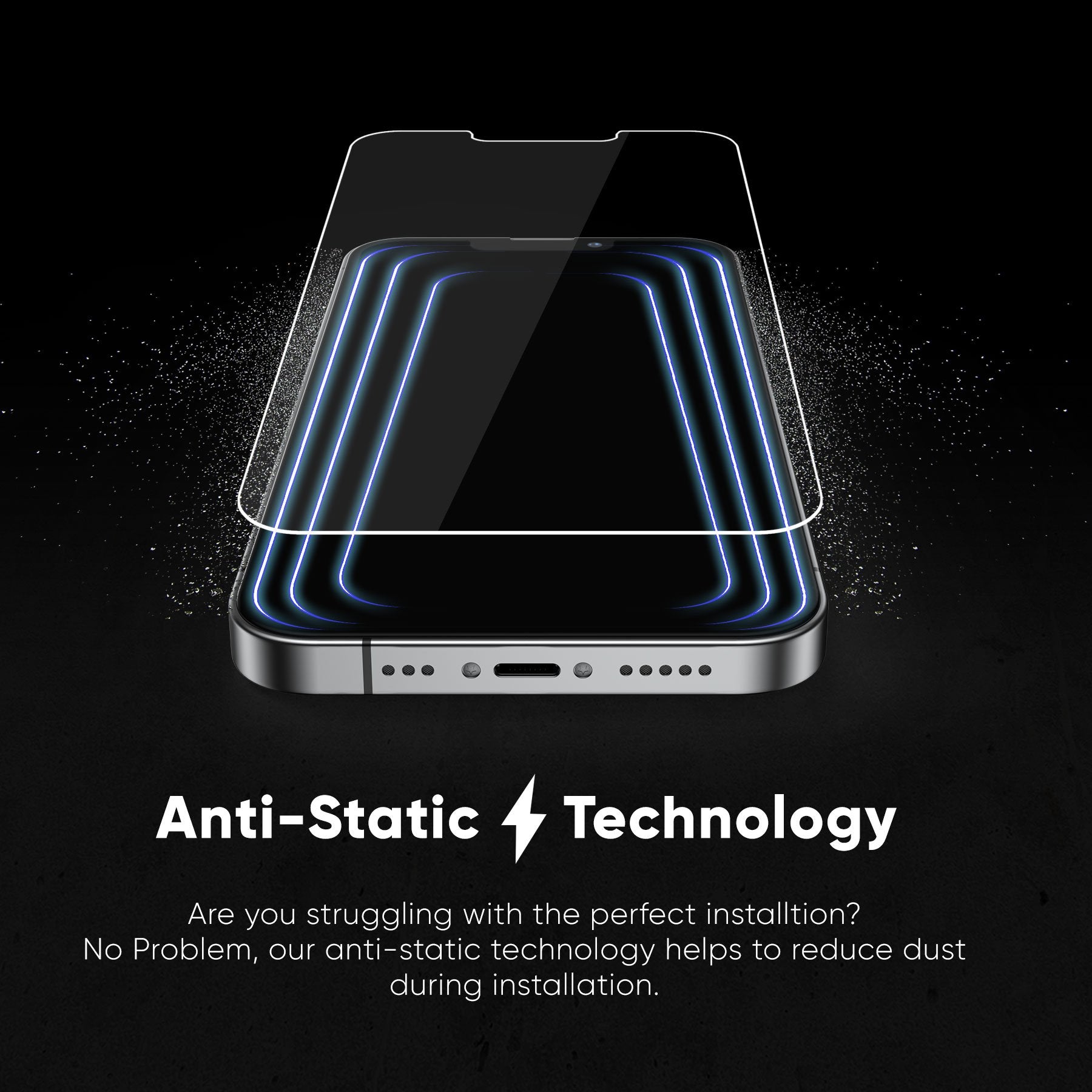 NanoArmour for iPhone 13 Pro Screen Protector Antimicrobial Anti-Dust