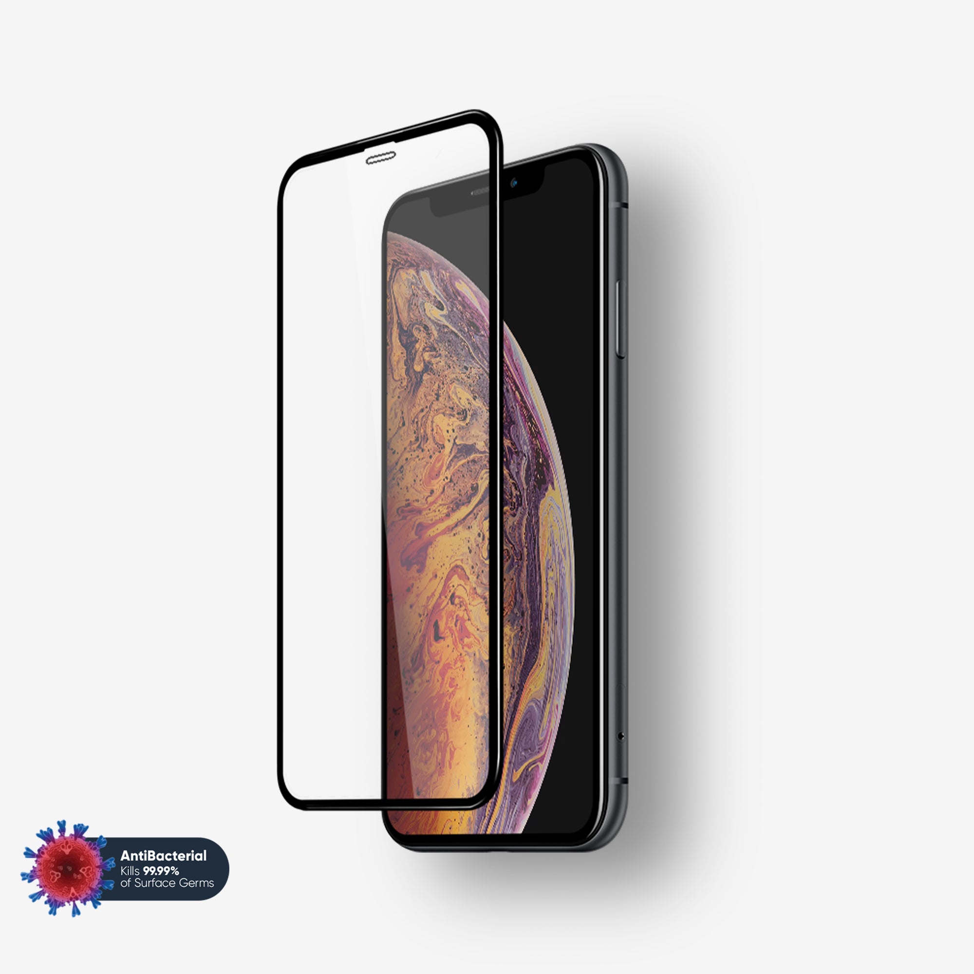 NanoArmour 3D Screen Protector for iPhone X / XS Antimicrobial Edge-to-Edge