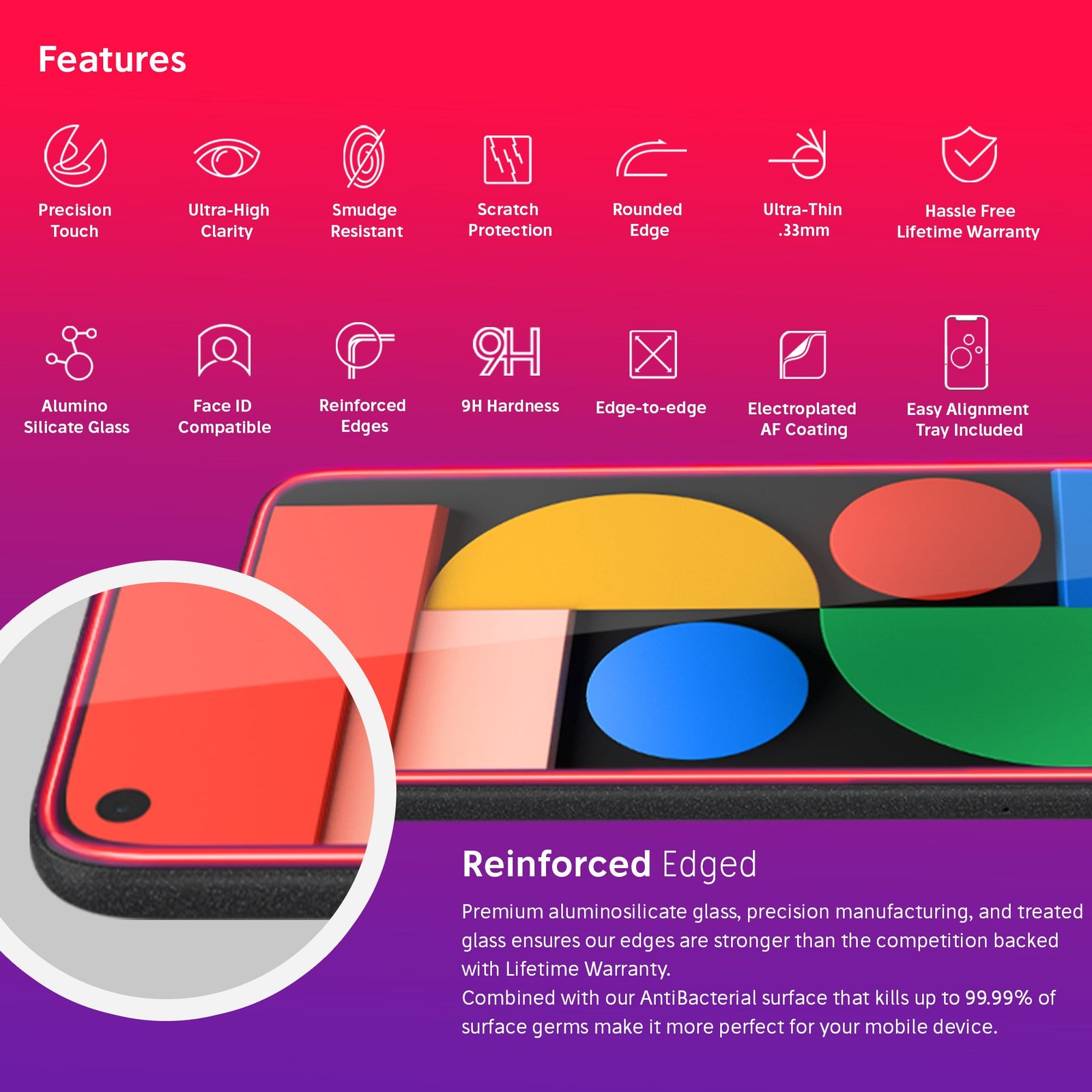 NanoArmour for Google Pixel 5 Best Screen Protector Case Friendly