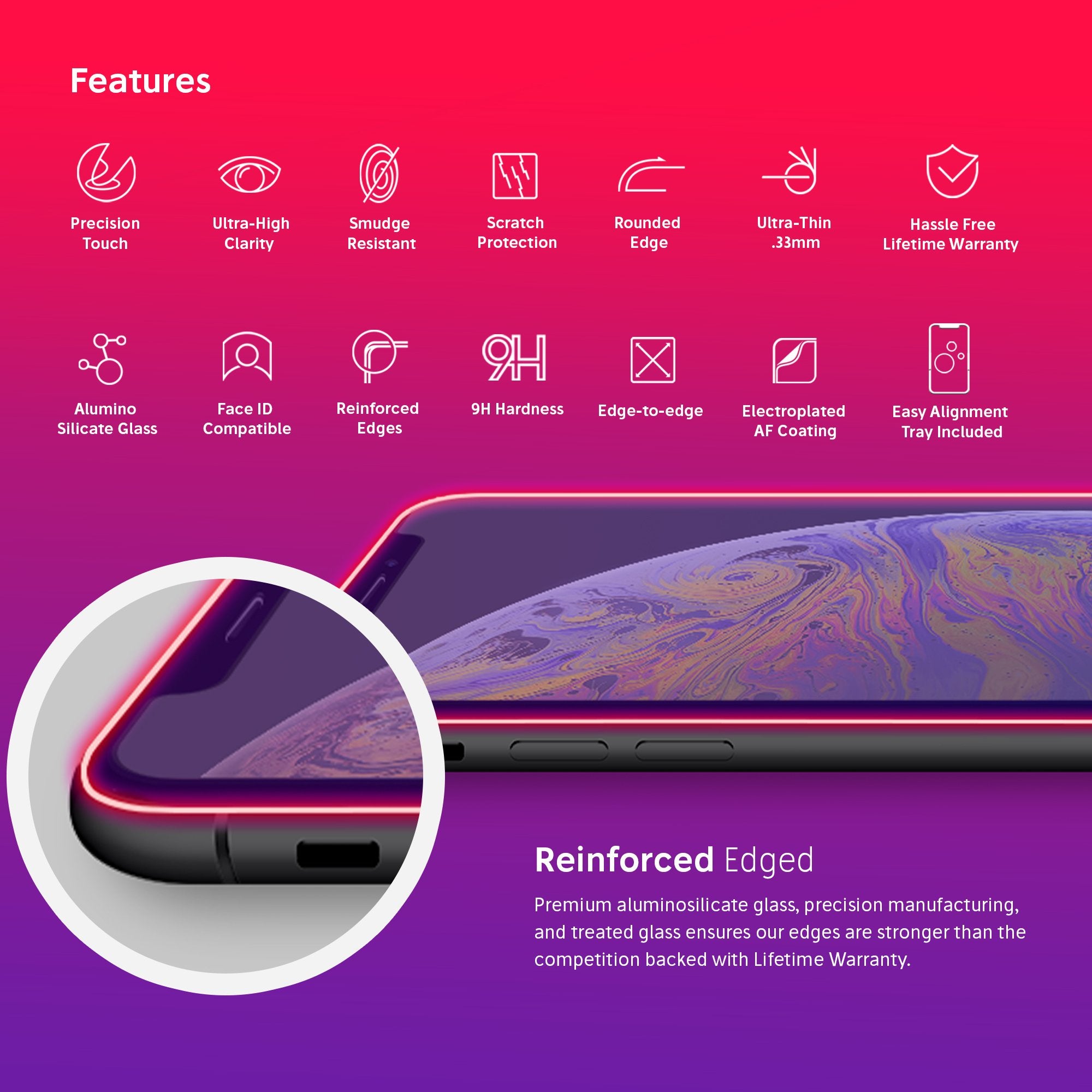 NanoArmour for iPhone XS Max Anti-Blue Light Screen Protector Case Friendly