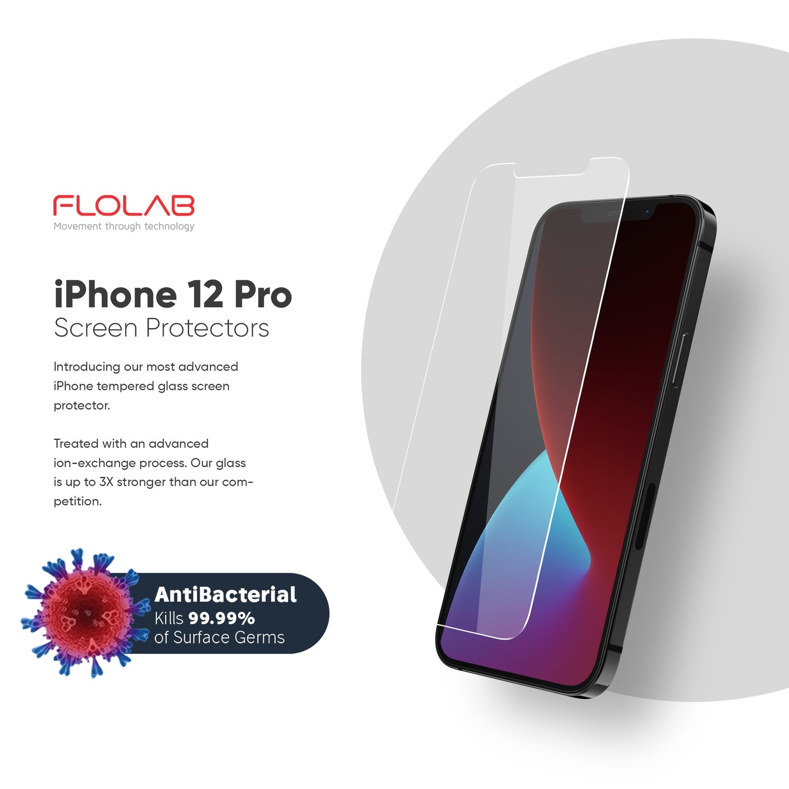 NanoArmour for iPhone 12 mini Best Screen Protector Antimicrobial Case Friendly