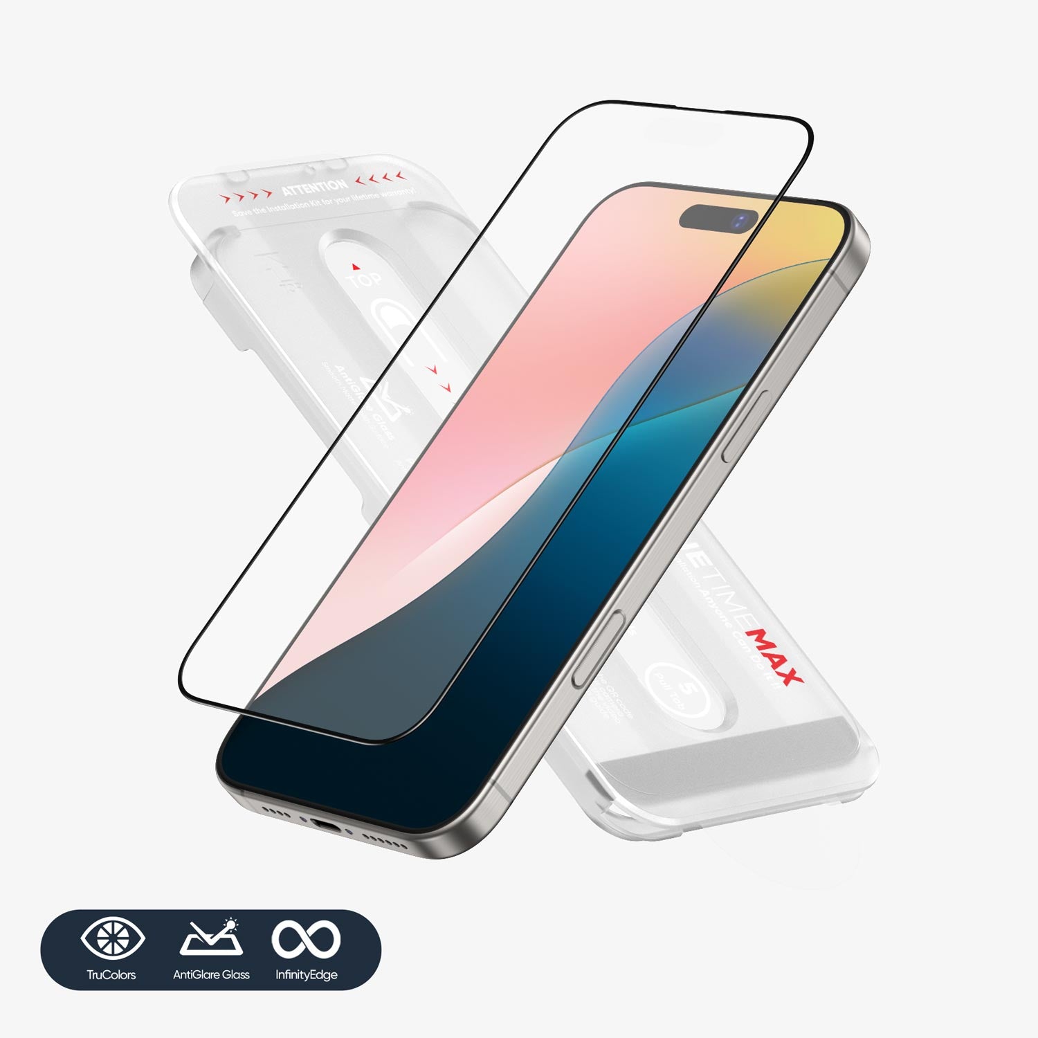 FLOLAB ONETIME MAX NanoArmour for iPhone 16 Series Matte Screen Protector with Infinity Edge, Anti-Glare Technology, PolarSpectra Anti-Rainbow Technology, Smooth as Butter