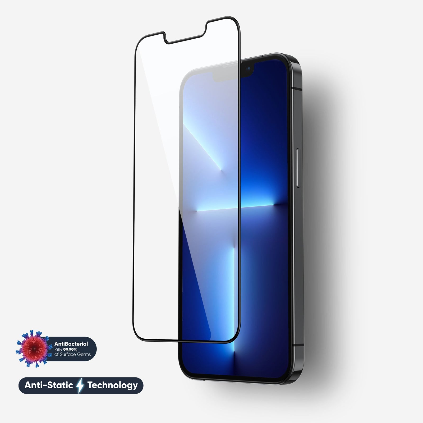 NanoArmour for iPhone 13 Pro Max Screen Protector Antimicrobial Anti-Dust Edge-to-Edge