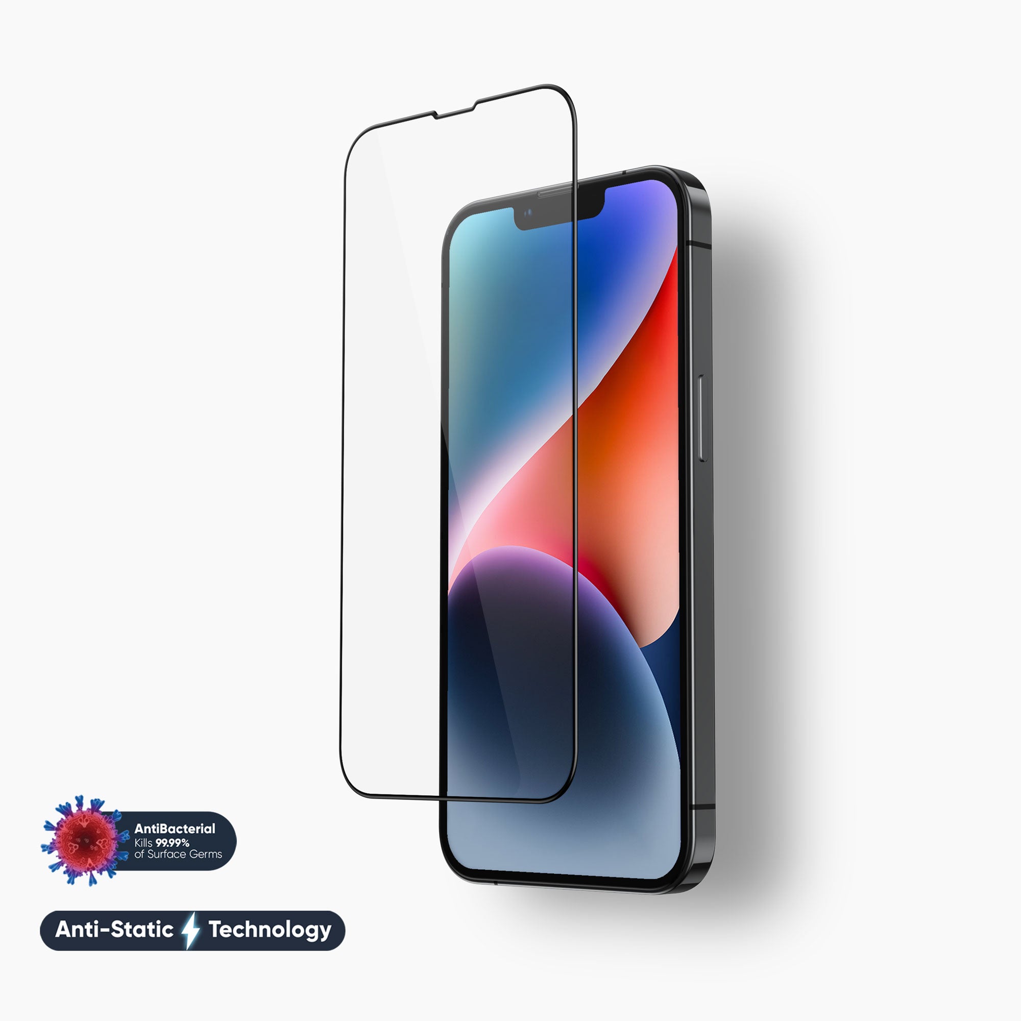 NanoArmour for iPhone 14 Plus Screen Protector Antimicrobial Anti-Dust Edge-to-Edge Blue Light Blocker