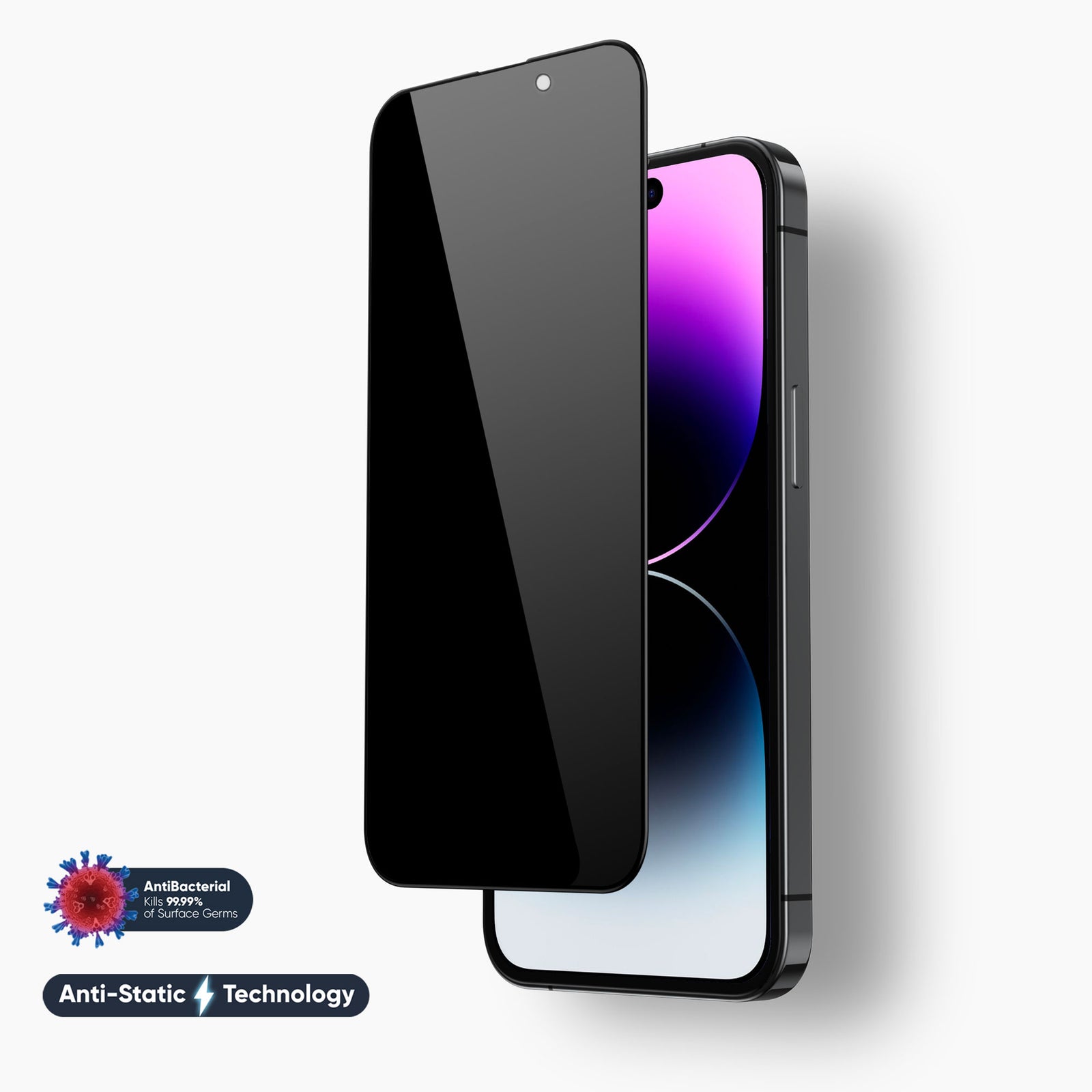 NanoArmour Privacy Screen for iPhone 14 Pro Max Antimicrobial Anti-Dust Edge-to-Edge