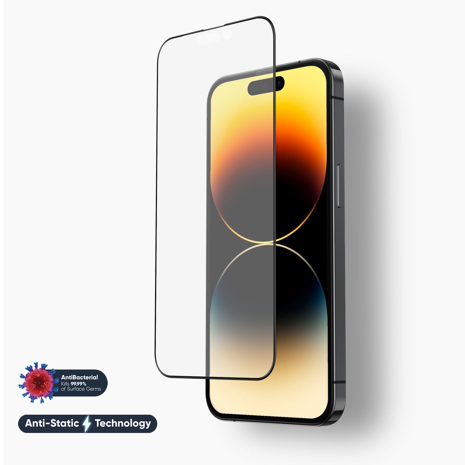 NanoArmour for iPhone 14 Pro Anti-Glare Screen Protector Matte Antimicrobial Anti-Dust Edge-to-Edge