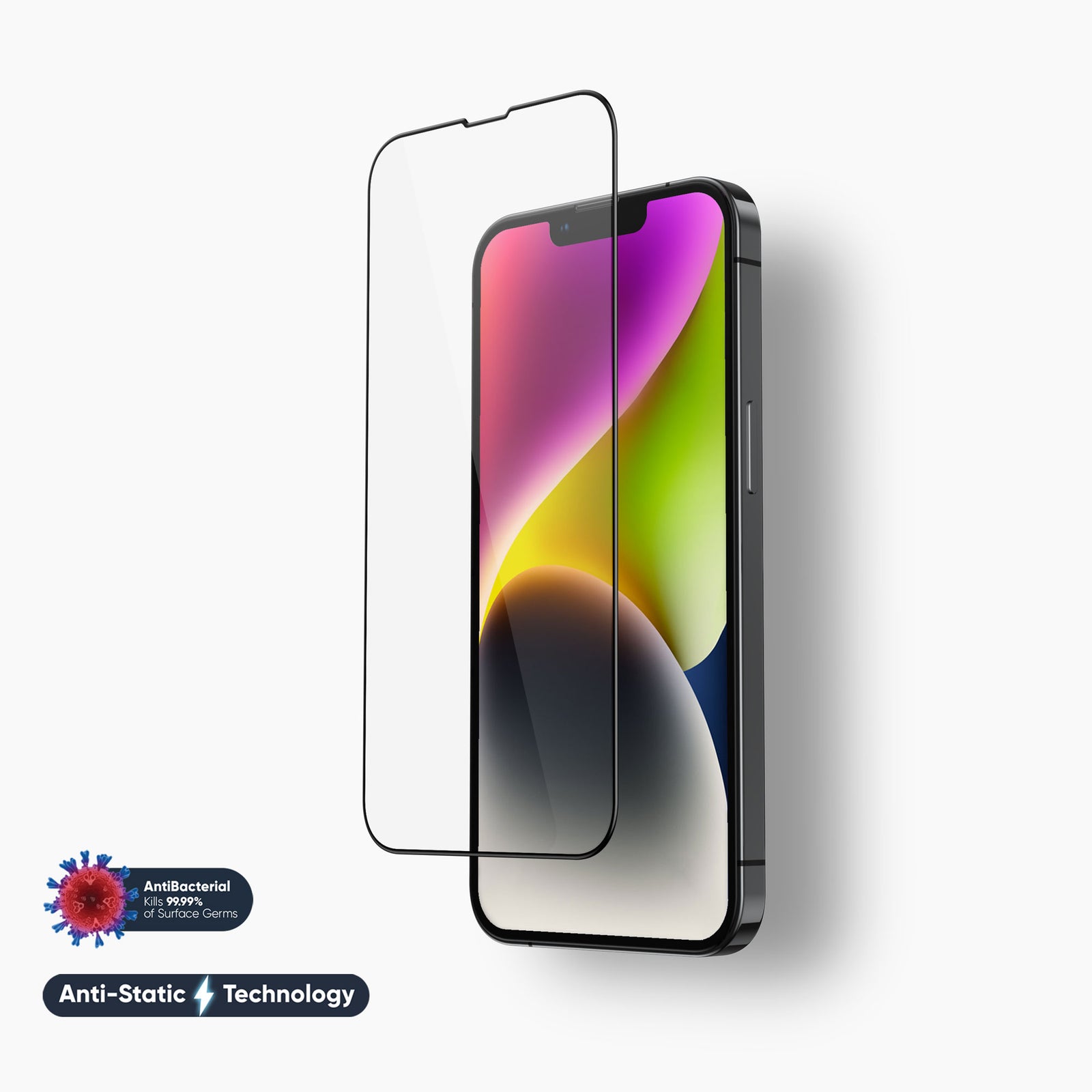 NanoArmour for iPhone 14 Screen Protector Antimicrobial Anti-Dust Edge-to-Edge Blue Light Blocker