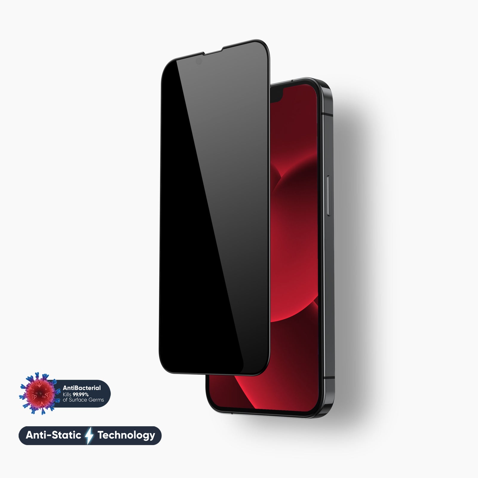 NanoArmour for iPhone 14 Privacy Screen Protector Antimicrobial Anti-Dust Edge-to-Edge