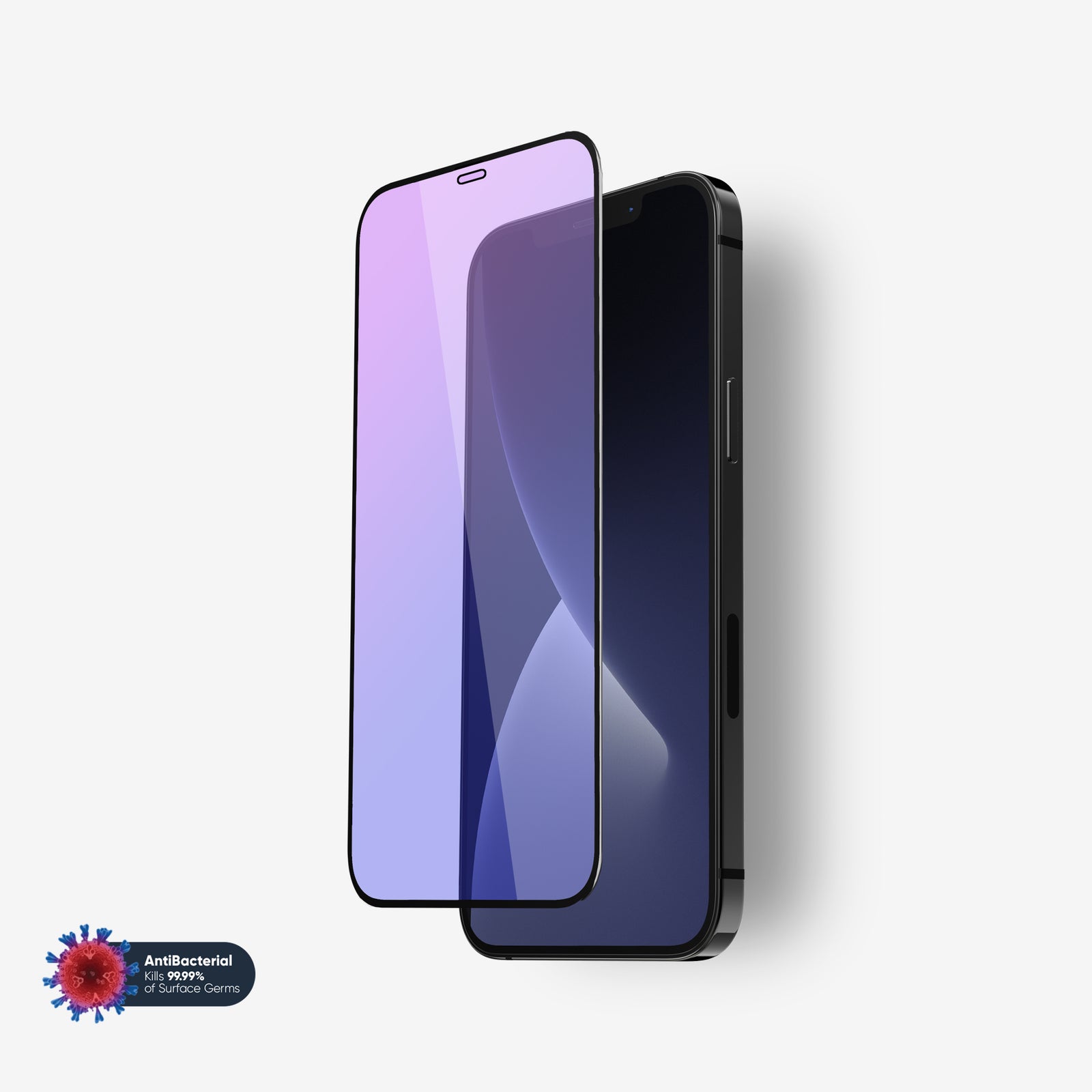 NanoArmour Anti-Blue light Screen Protector for iPhone 12 mini Antimicrobial Edge-to-Edge