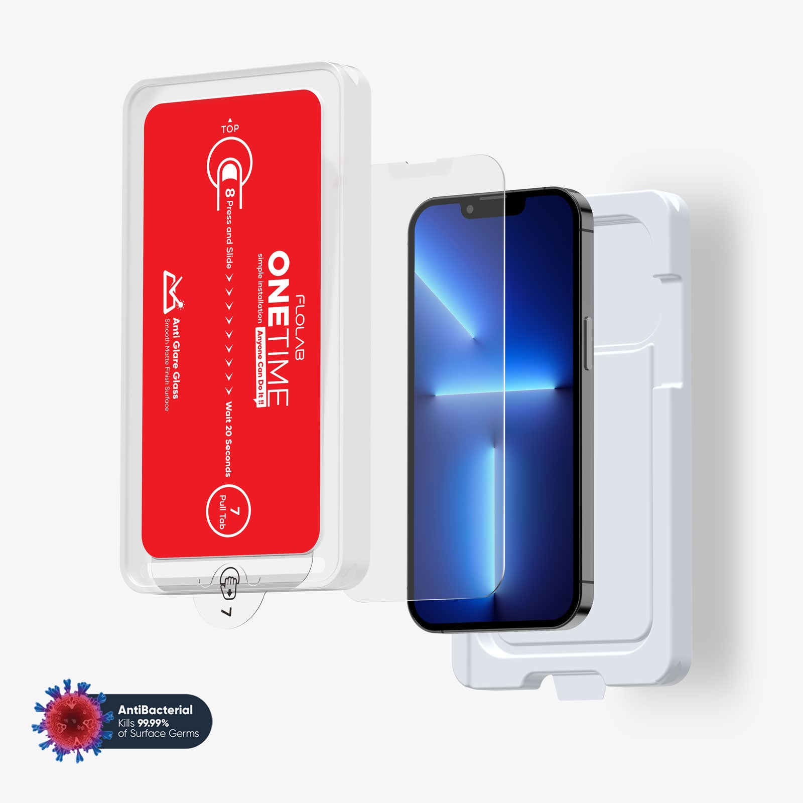 ONETIME NanoArmour for iPhone Anti-Glare Screen Protector: Dust-Free Installation, Case Friendly, Matte