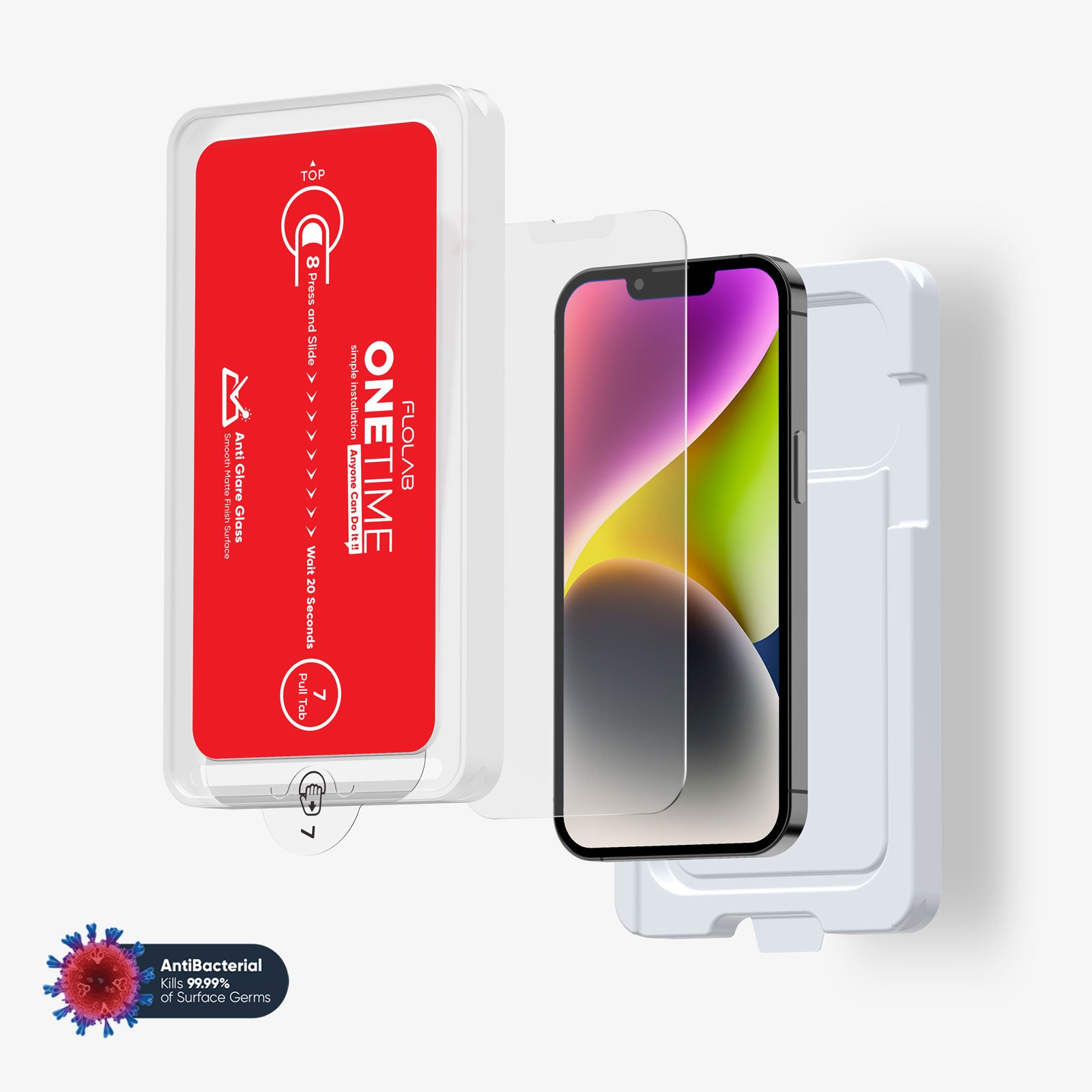 ONETIME NanoArmour for iPhone Anti-Glare Screen Protector: Dust-Free Installation, Case Friendly, Matte