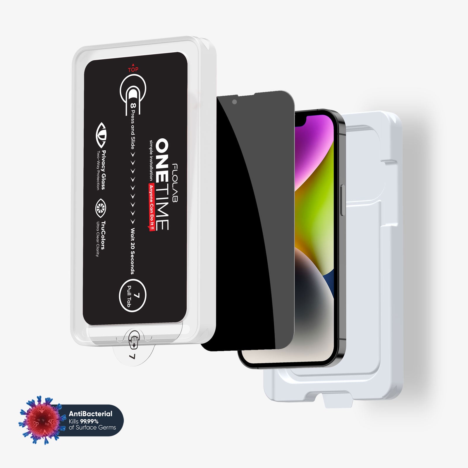 ONETIME NanoArmour for iPhone Privacy Screen Protector: Dust-Free Installation, Case Friendly, Maximum Privacy