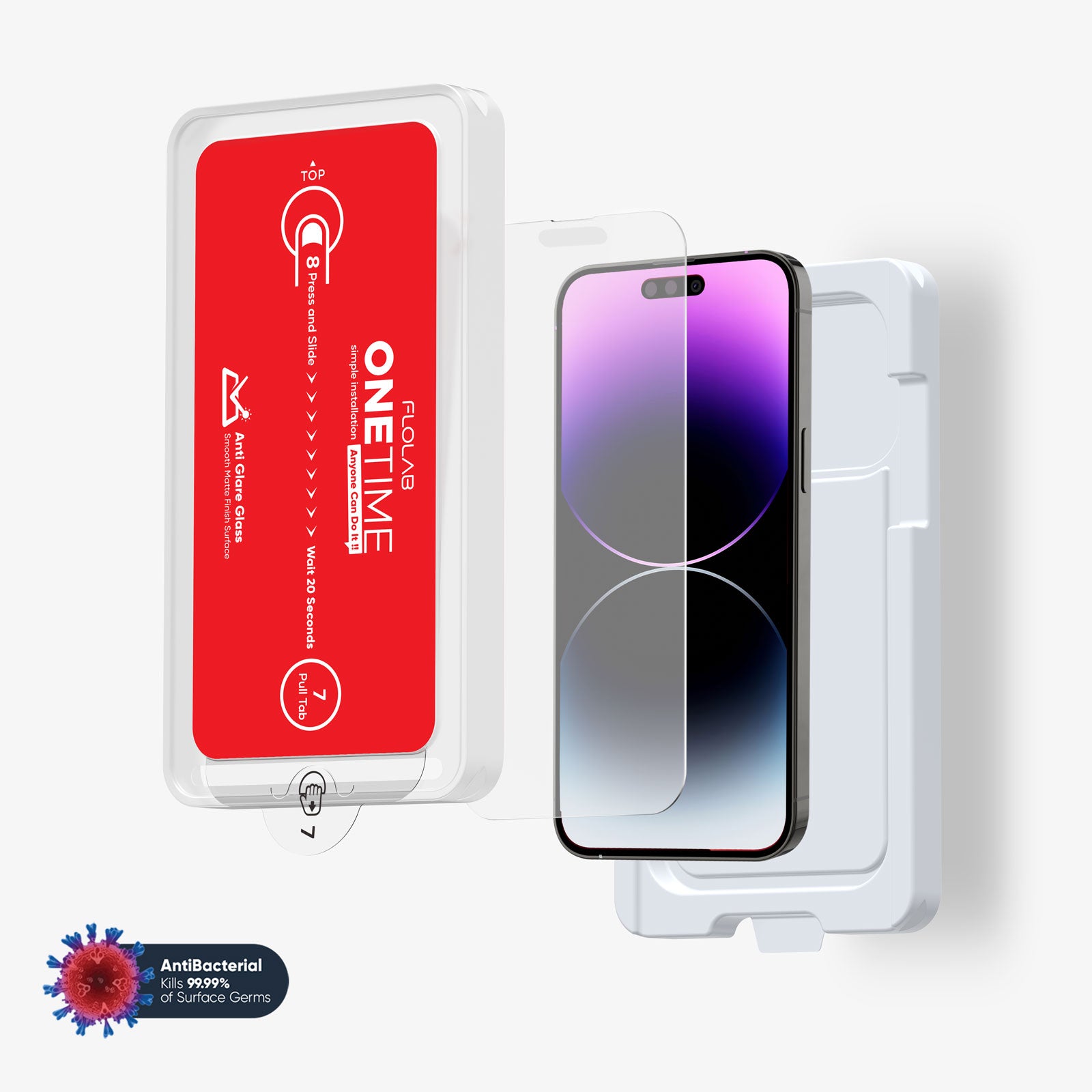 ONETIME NanoArmour for iPhone Anti-Glare Screen Protector: Dust-Free Installation, Case Friendly, Matte