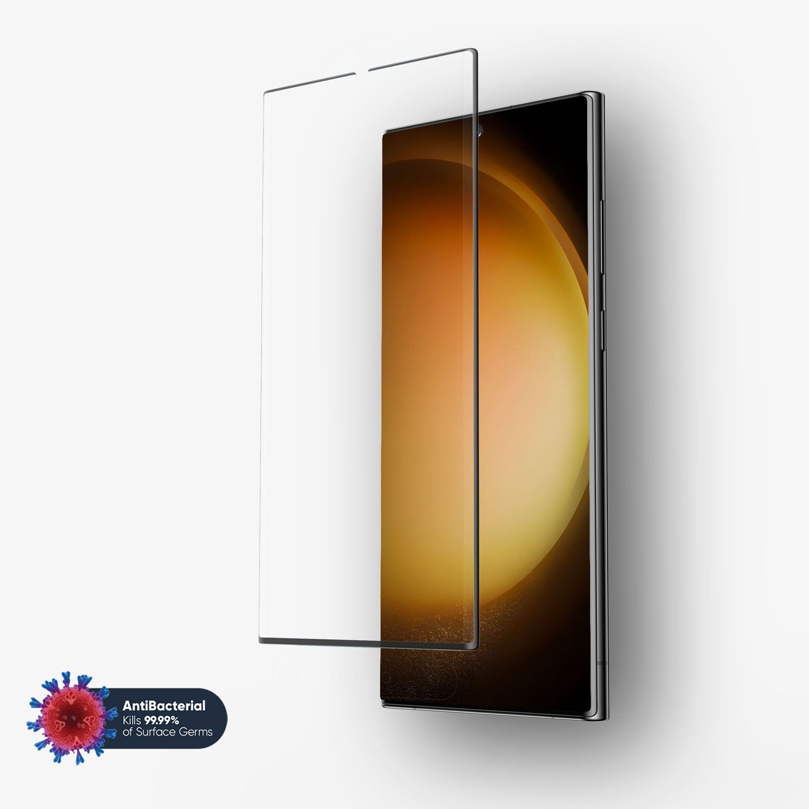 NanoArmour for Samsung Galaxy S23 Ultra Hybrid Screen Protector Anti Microbial